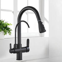 Robinet cuisine extractible avec filtre intégré bicolore