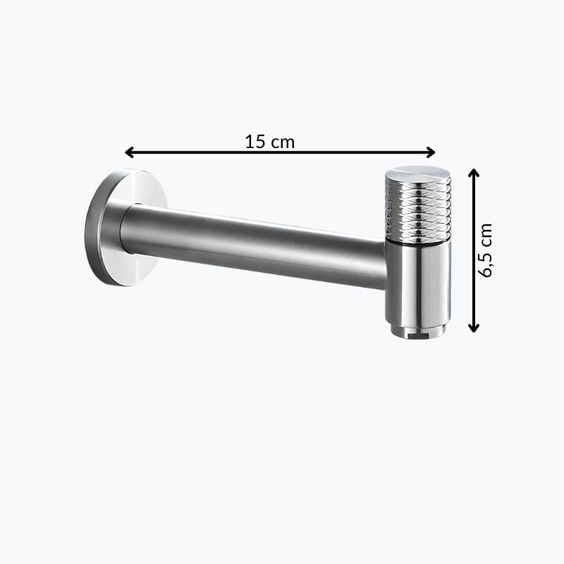 Robinet mural acier inoxydable eau froide intérieur extérieur L'art du robinet