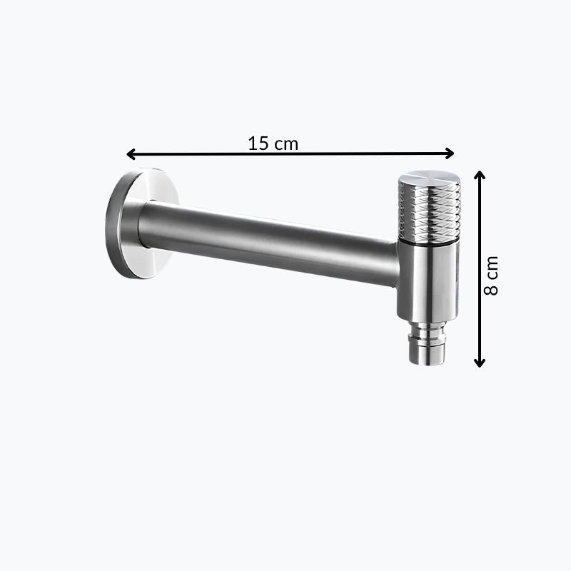Robinet mural acier inoxydable eau froide intérieur extérieur L'art du robinet