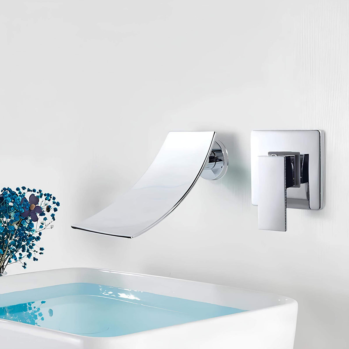 Robinet mural cascade encastré minimaliste L'art du robinet