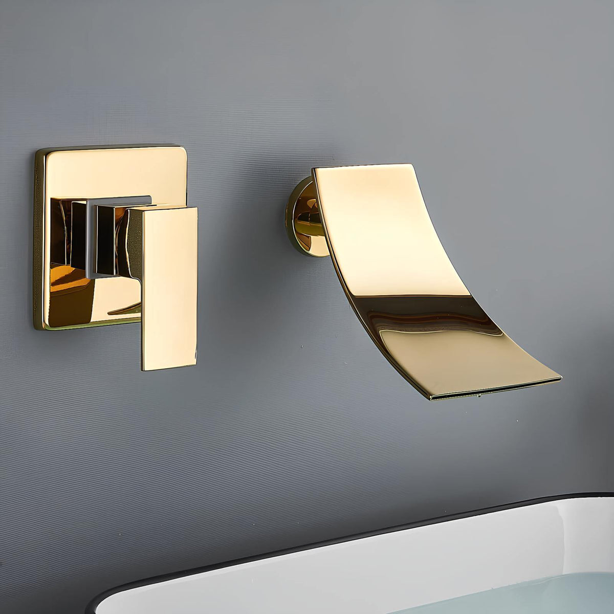 Robinet mural cascade encastré minimaliste L'art du robinet
