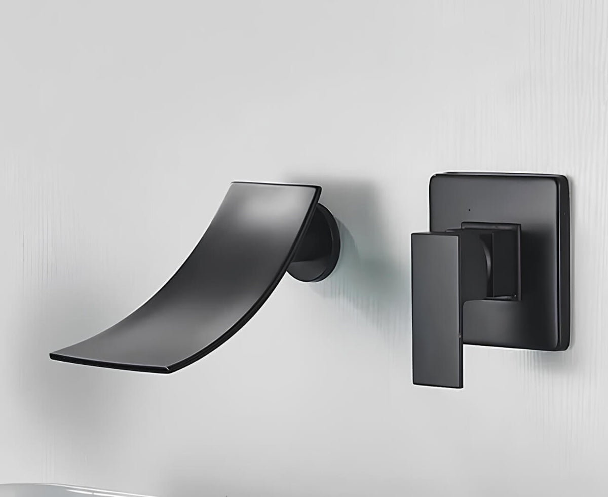 Robinet mural cascade encastré minimaliste L'art du robinet