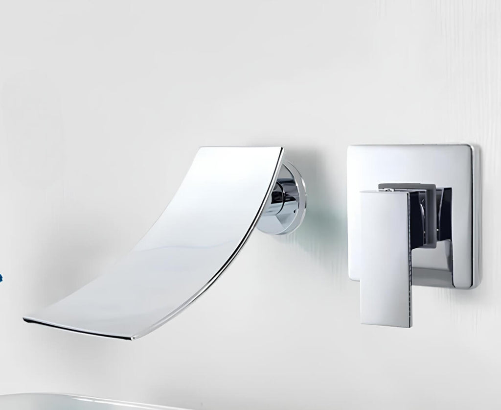 Robinet mural cascade encastré minimaliste L'art du robinet