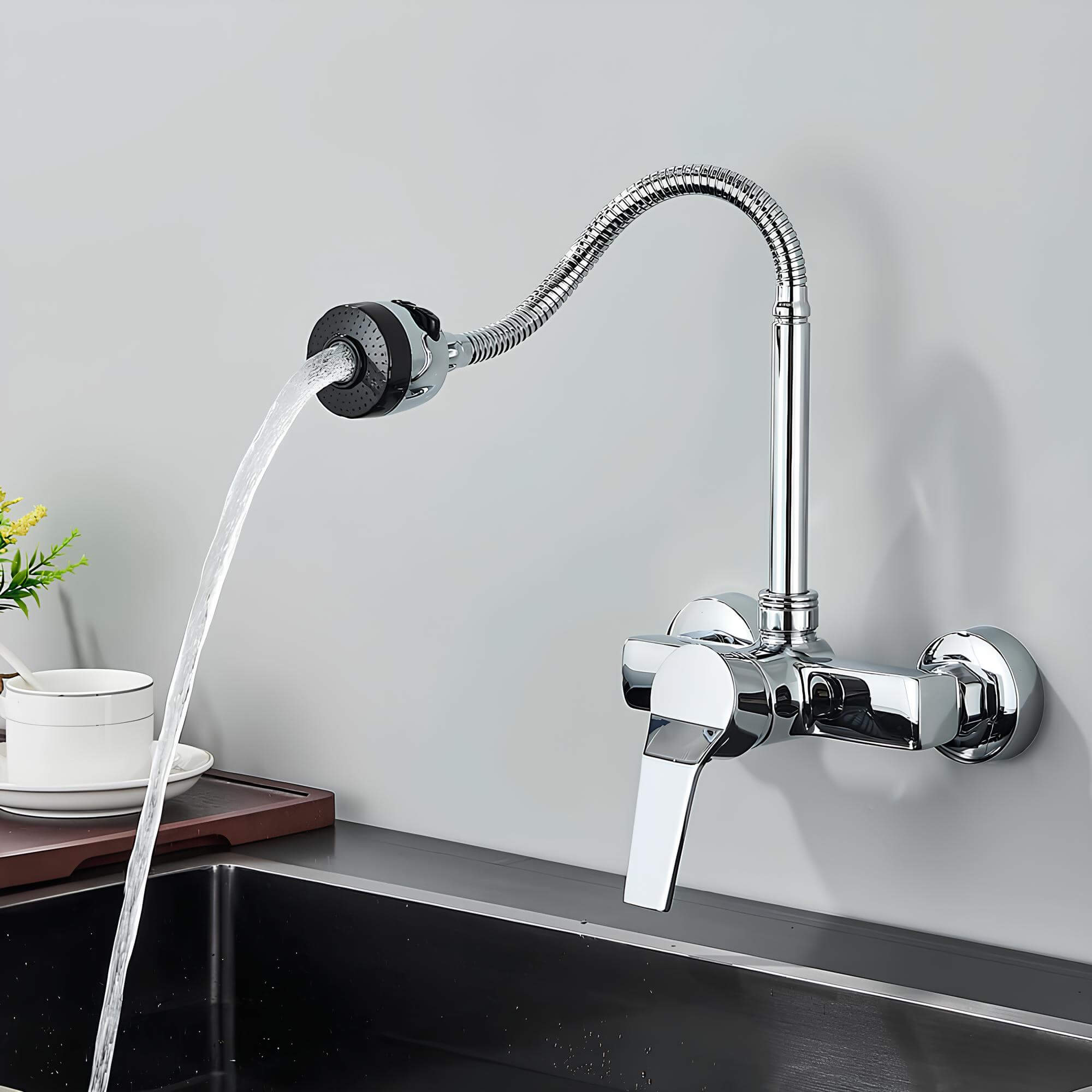 Robinet mural cuisine 2 fonctions bec orientable L'art du robinet