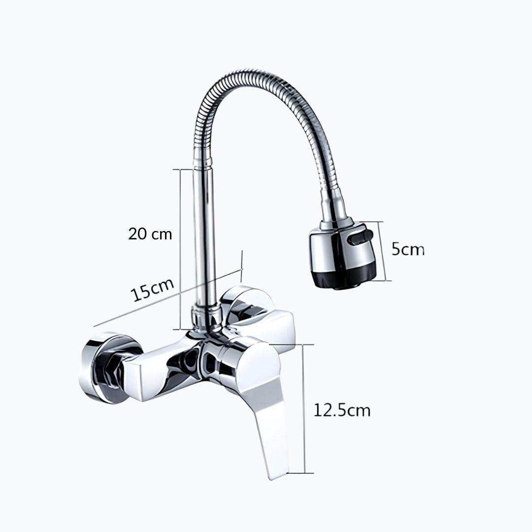 Robinet mural cuisine 2 fonctions bec orientable L'art du robinet