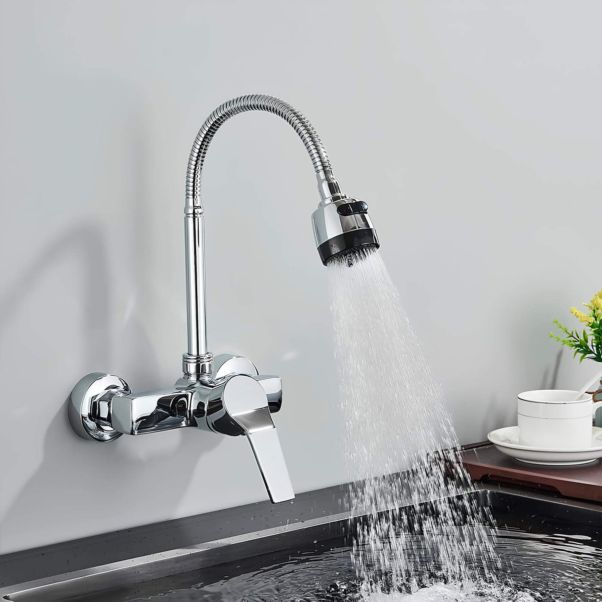 Robinet mural cuisine 2 fonctions bec orientable L'art du robinet