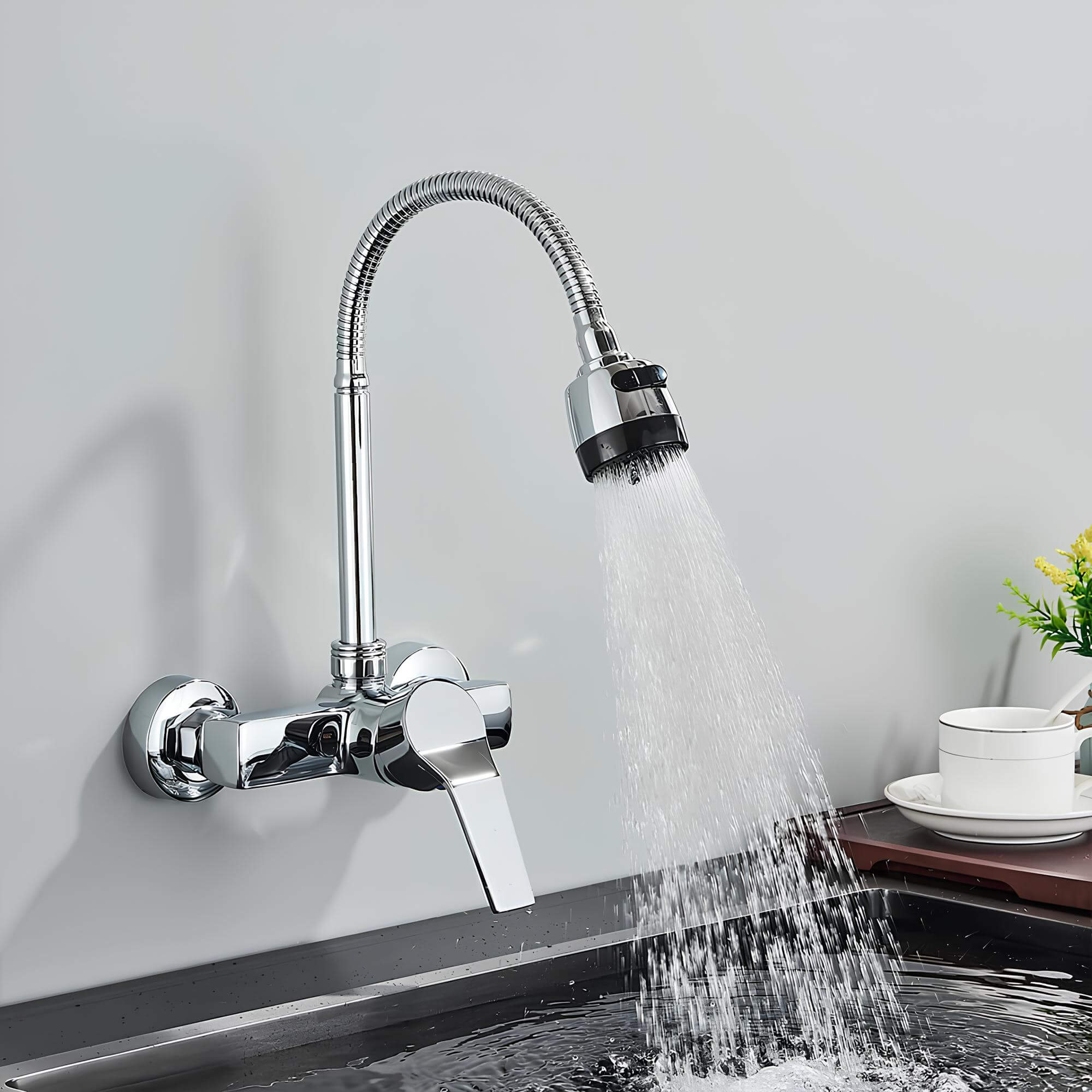 Robinet mural cuisine 2 fonctions bec orientable L'art du robinet