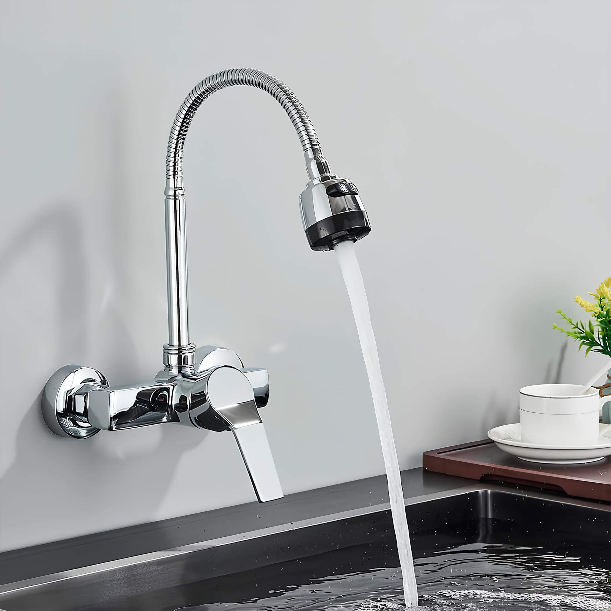 Robinet mural cuisine 2 fonctions bec orientable L'art du robinet