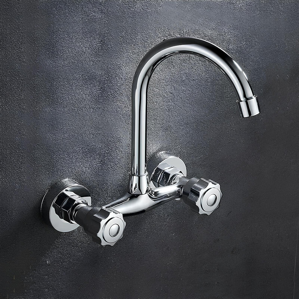 Robinet mural cuisine acier inoxydable bec rotatif L'art du robinet