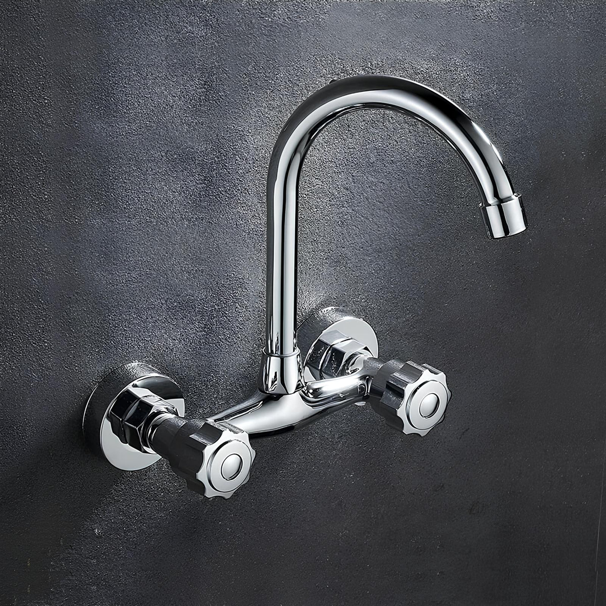 Robinet mural cuisine acier inoxydable bec rotatif L'art du robinet
