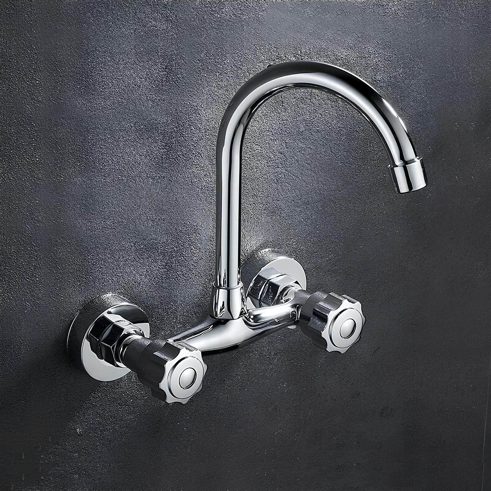 Robinet mural cuisine acier inoxydable bec rotatif L'art du robinet