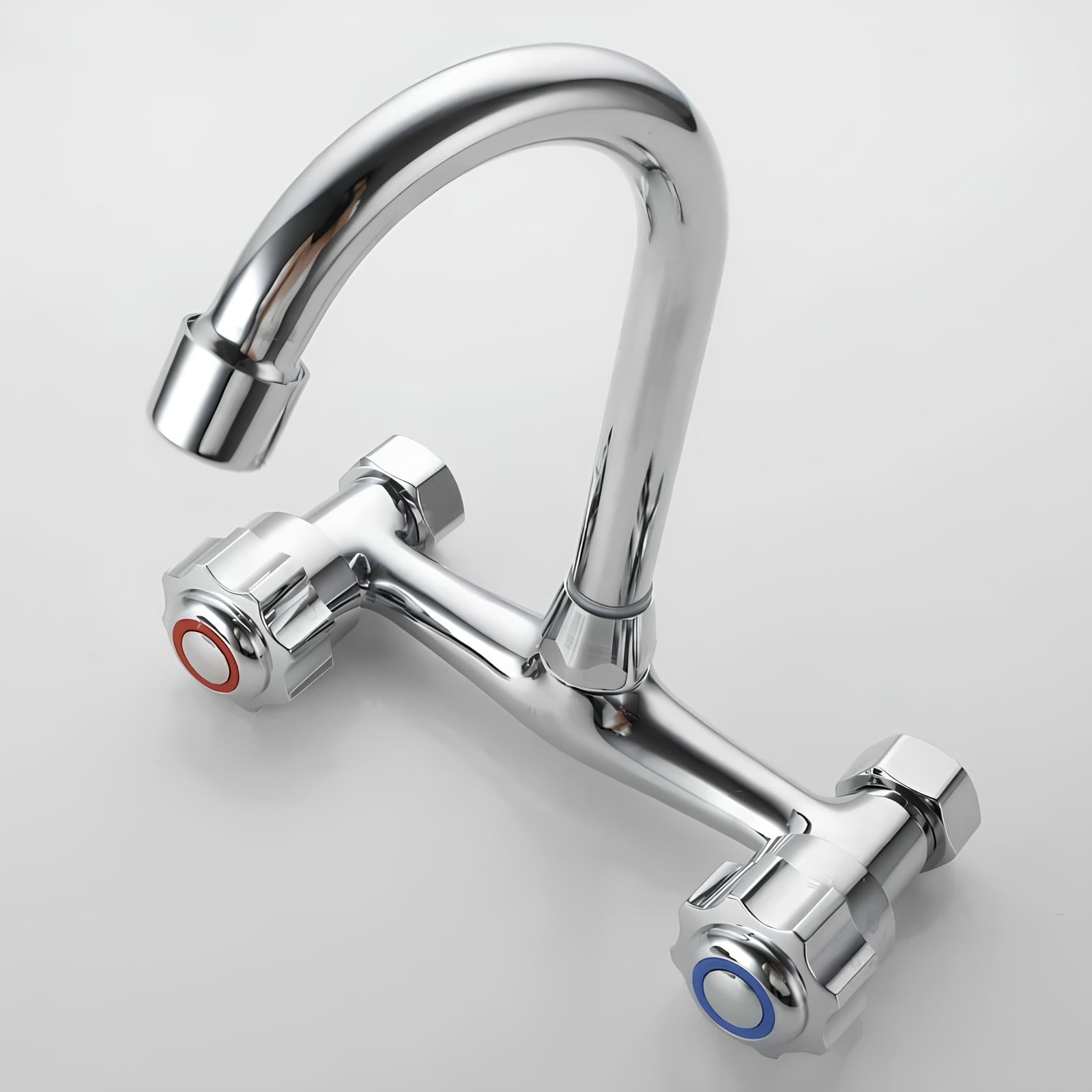 Robinet mural cuisine acier inoxydable bec rotatif L'art du robinet