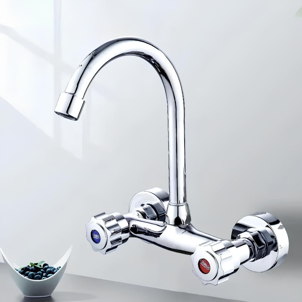 Robinet mural cuisine acier inoxydable bec rotatif L'art du robinet