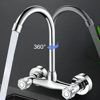 Robinet mural cuisine acier inoxydable bec rotatif L'art du robinet