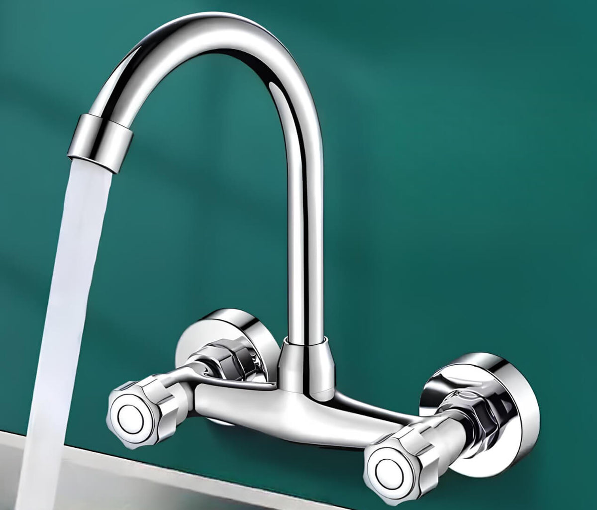 Robinet mural cuisine acier inoxydable bec rotatif L'art du robinet
