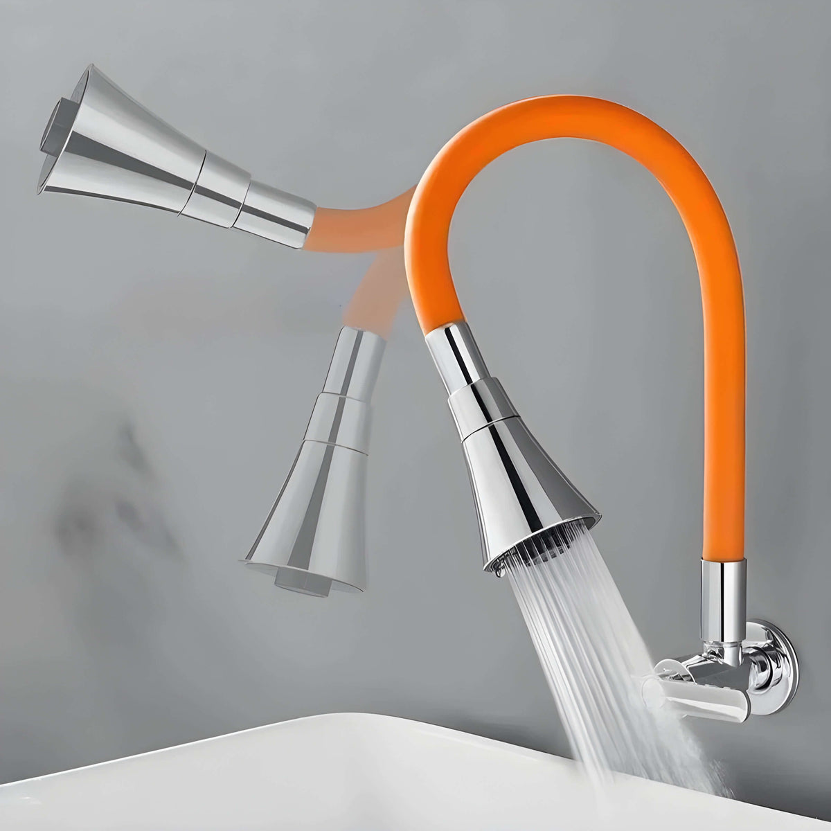 Robinet mural cuisine eau froide - Bec flexible 360° L'art du robinet