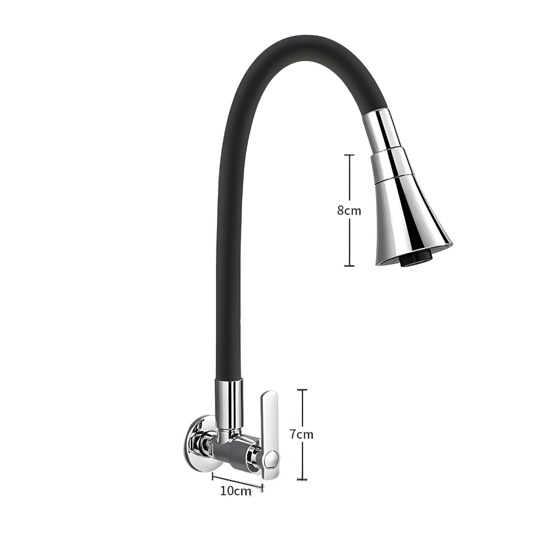 Robinet mural cuisine eau froide - Bec flexible 360° L'art du robinet