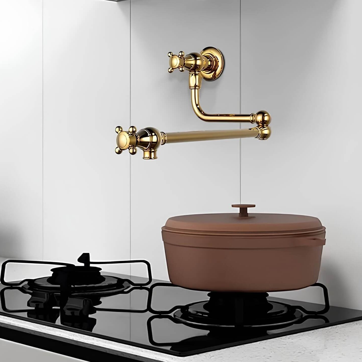 Robinet mural cuisine laiton bec pliable eau froide L'art du robinet