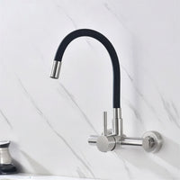 Robinet mural cuisine mitigeur col pliable 360° L'art du robinet