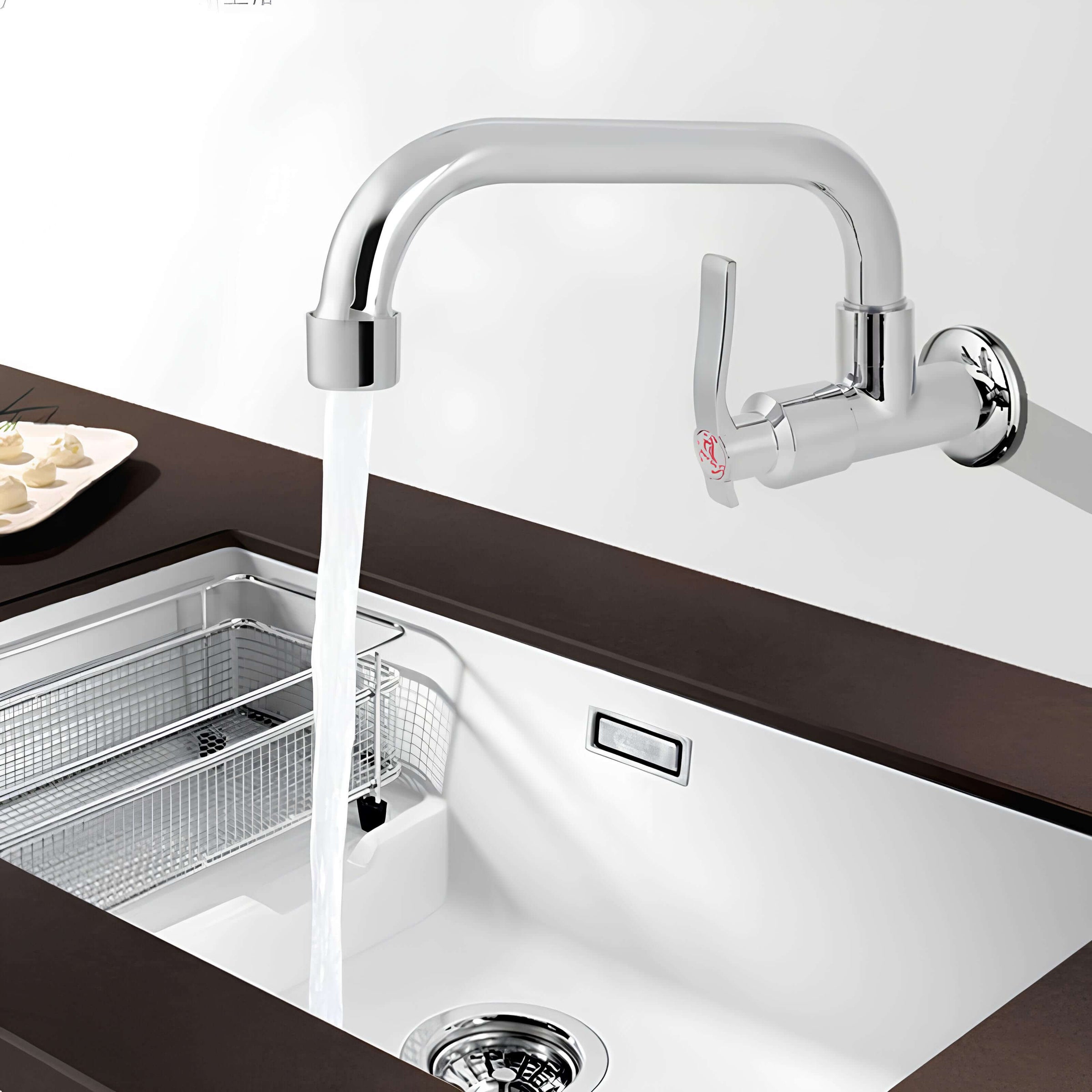 Robinet mural eau froide pivotant cuisine buanderie L'art du robinet