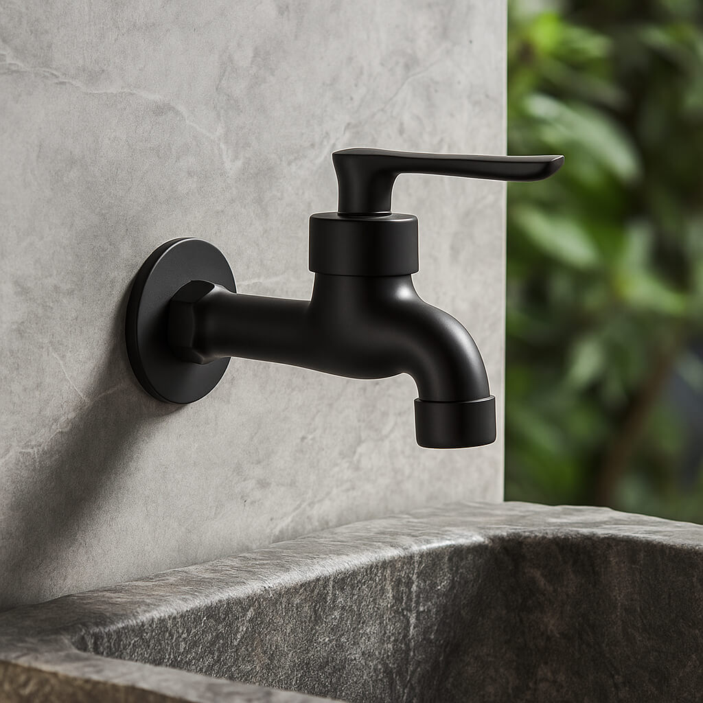 Robinet mural extérieur noir eau froide L'art du robinet