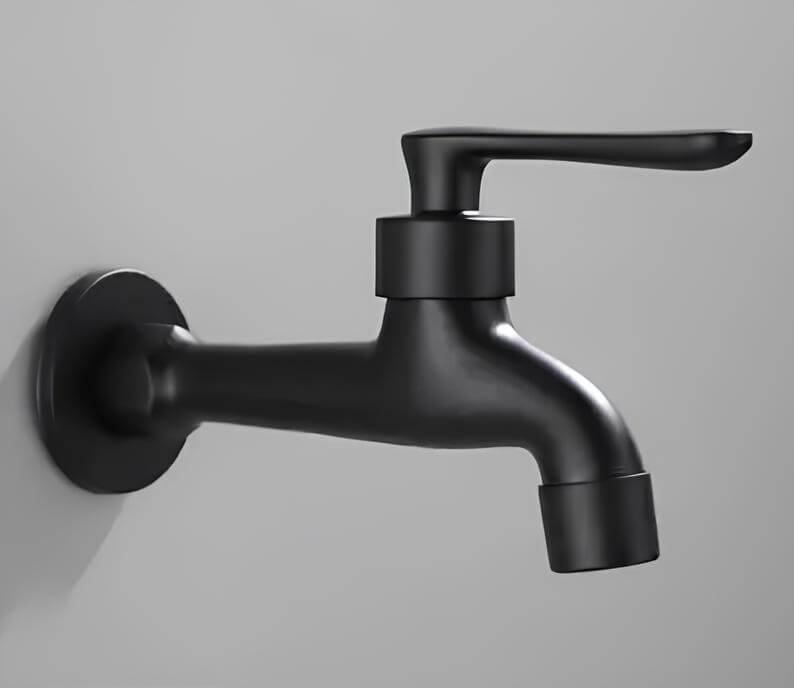 Robinet mural extérieur noir eau froide L'art du robinet