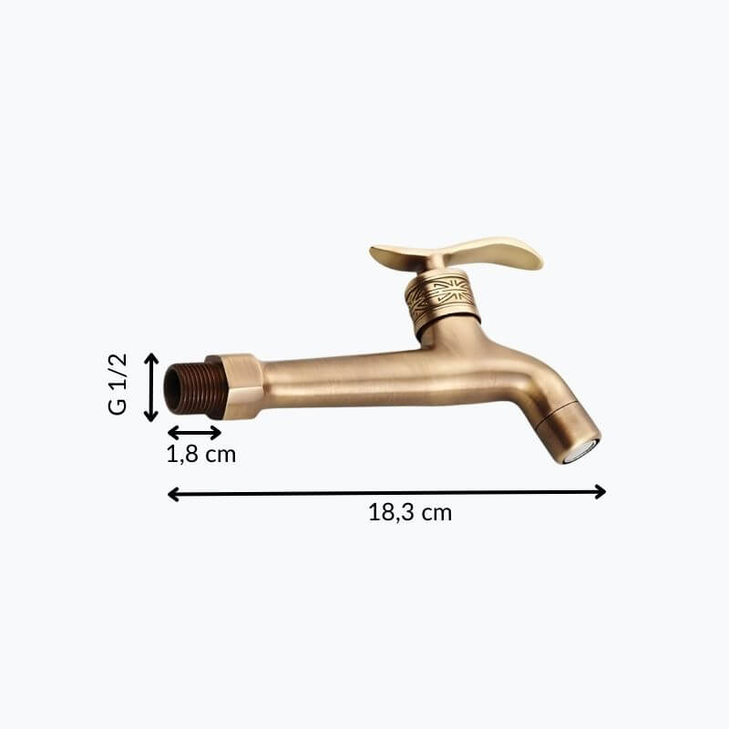 Robinet mural laiton eau froide buanderie et extérieur L'art du robinet