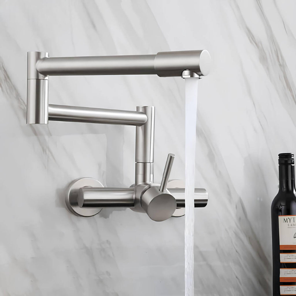 Robinet mural pivotant rabattable inox brossé L'art du robinet