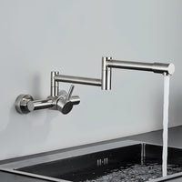 Robinet mural pivotant rabattable inox brossé L'art du robinet