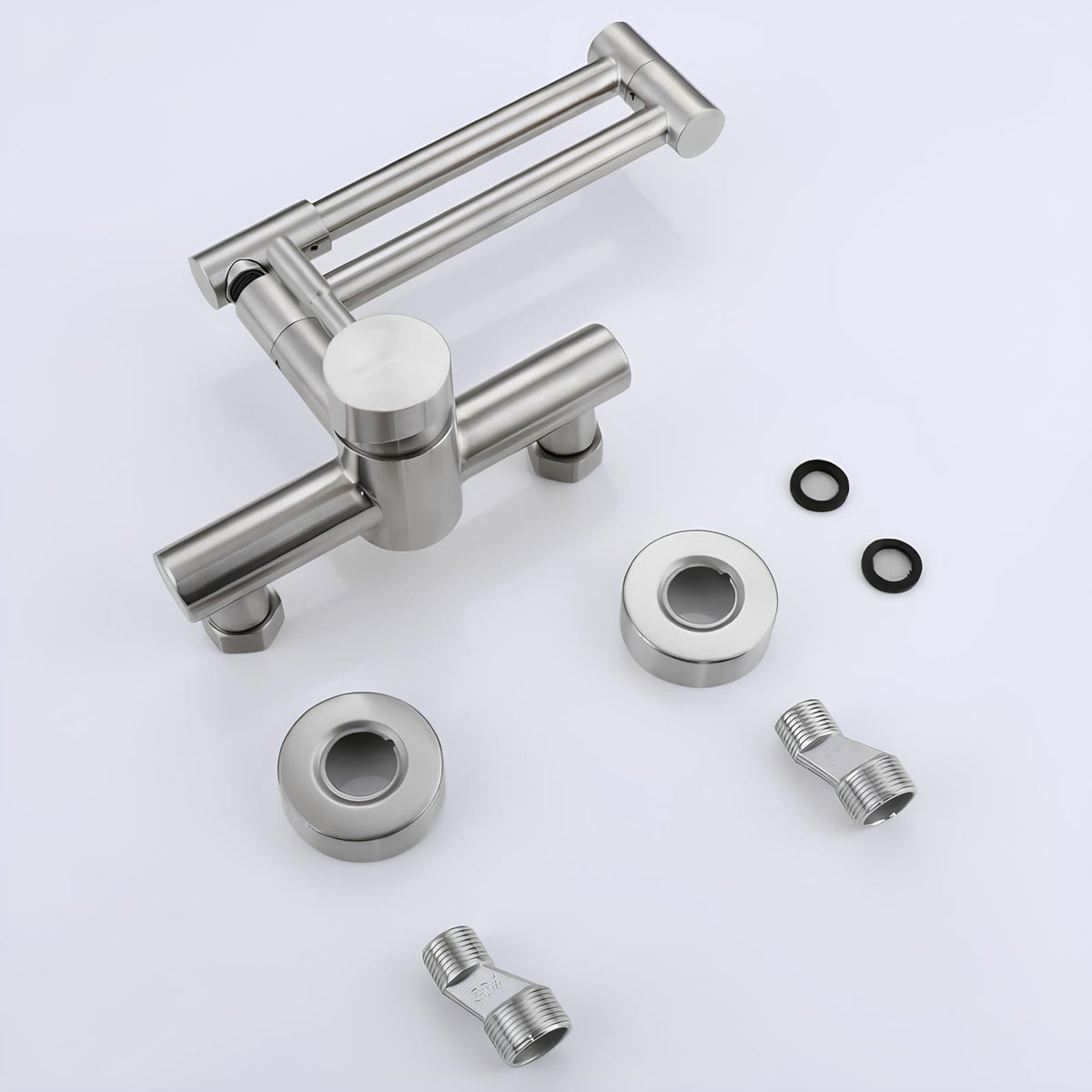 Robinet mural pivotant rabattable inox brossé L'art du robinet