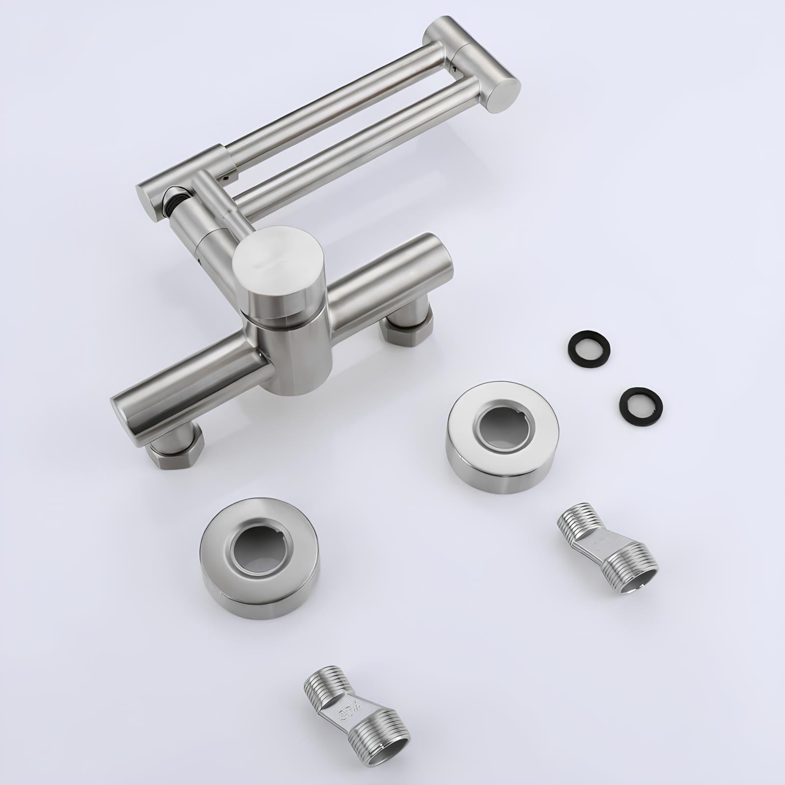 Robinet mural pivotant rabattable inox brossé L'art du robinet