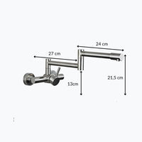 Robinet mural pivotant rabattable inox brossé L'art du robinet
