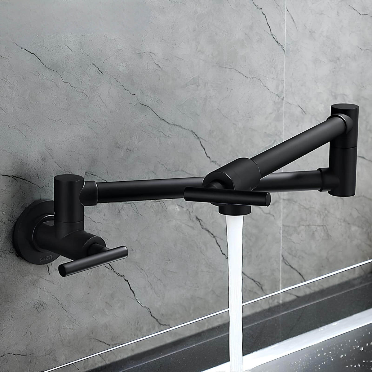 Robinet mural pliable eau froide bec rotatif cuisine L'art du robinet