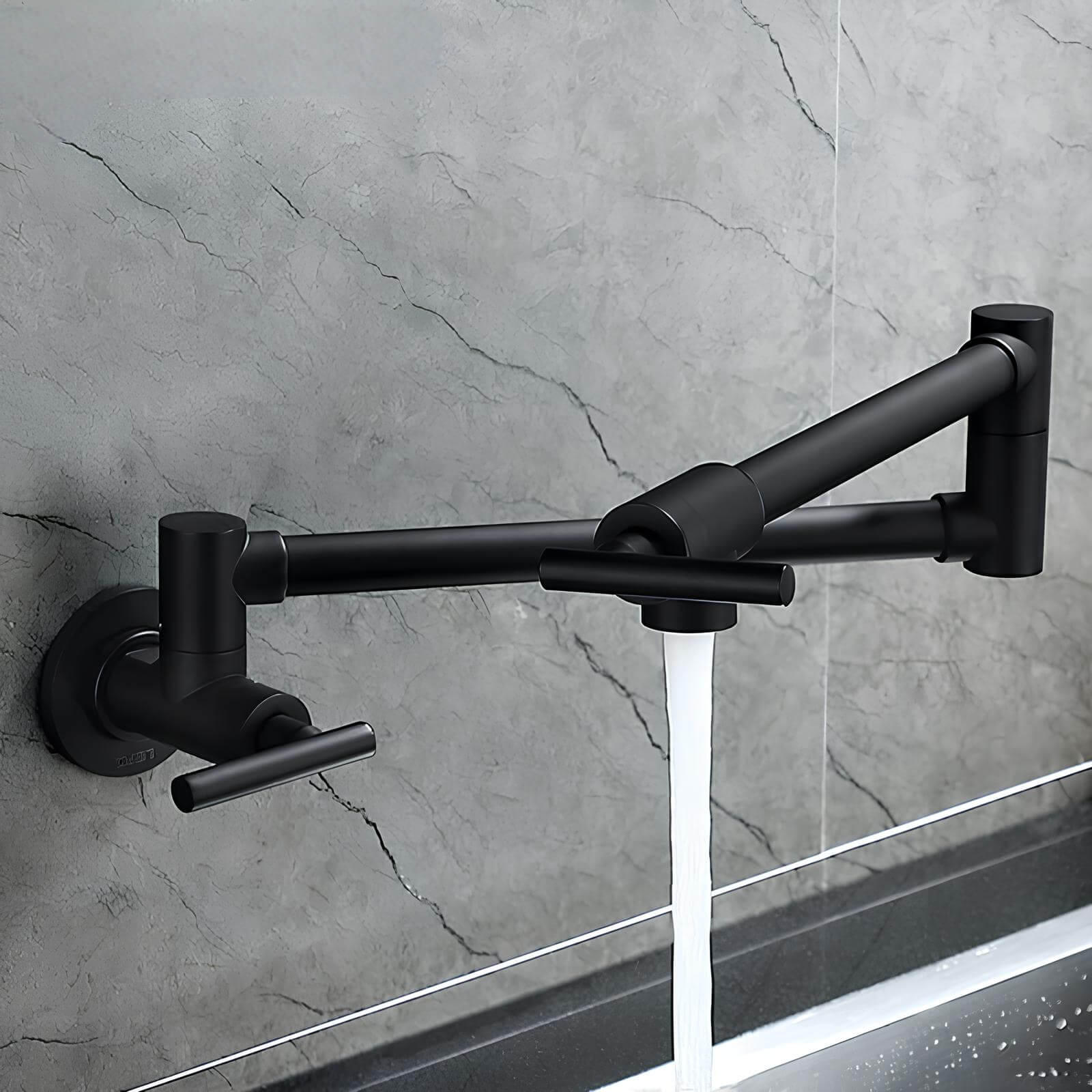 Robinet mural pliable eau froide bec rotatif cuisine L'art du robinet