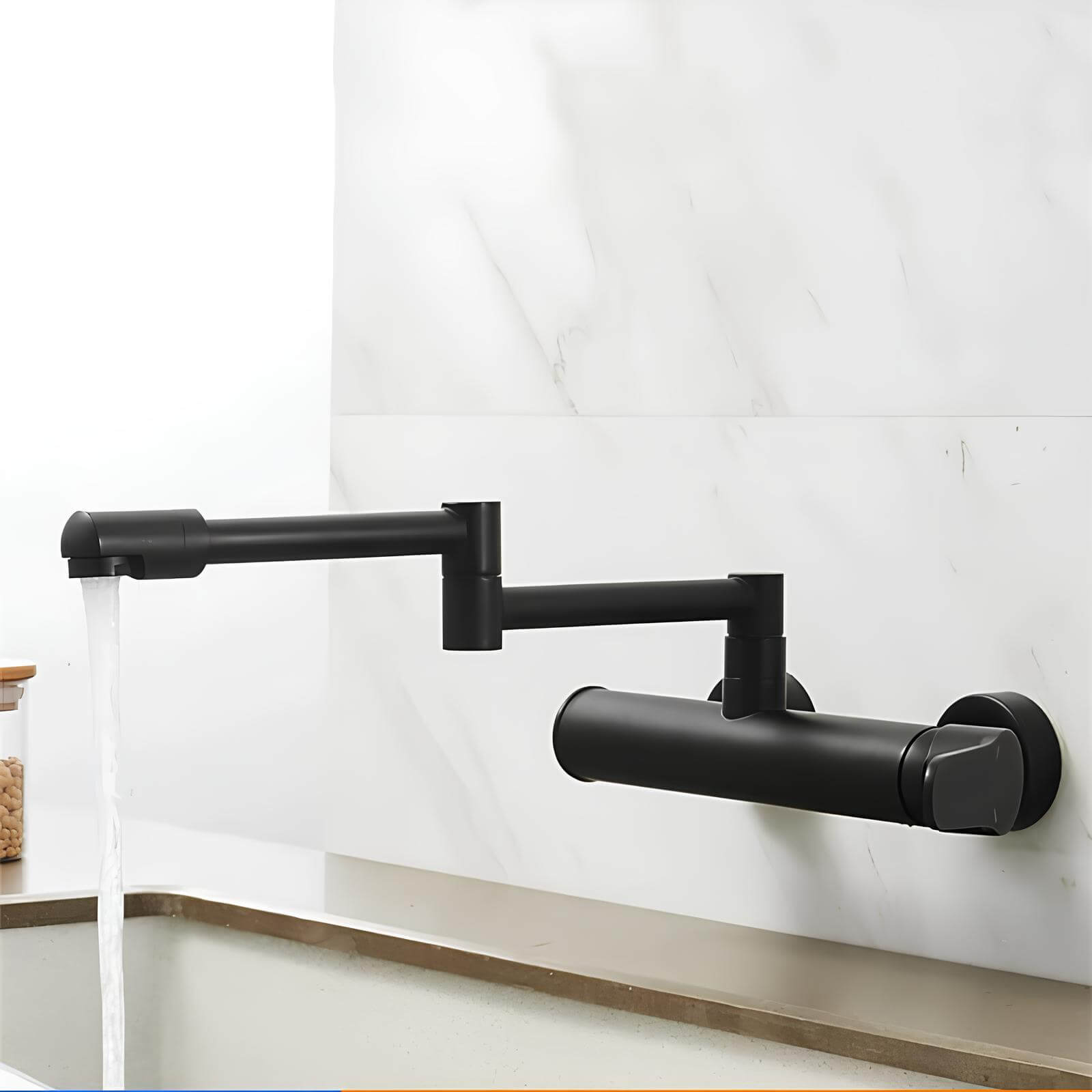 Robinet mural pliable laiton mitigeur cuisine bec 360° L'art du robinet