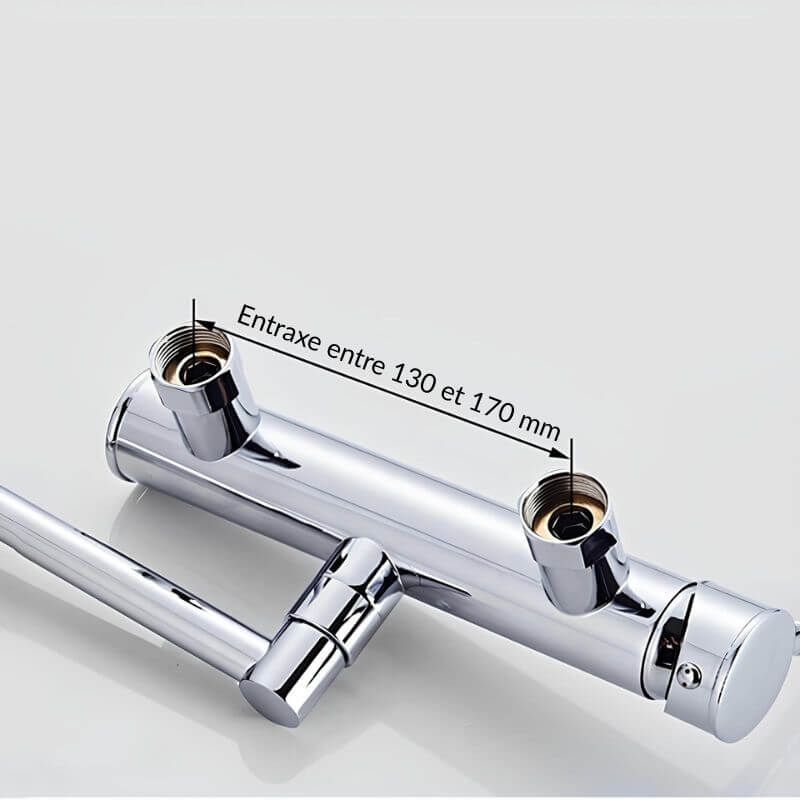 Robinet mural pliable laiton mitigeur cuisine bec 360° L'art du robinet