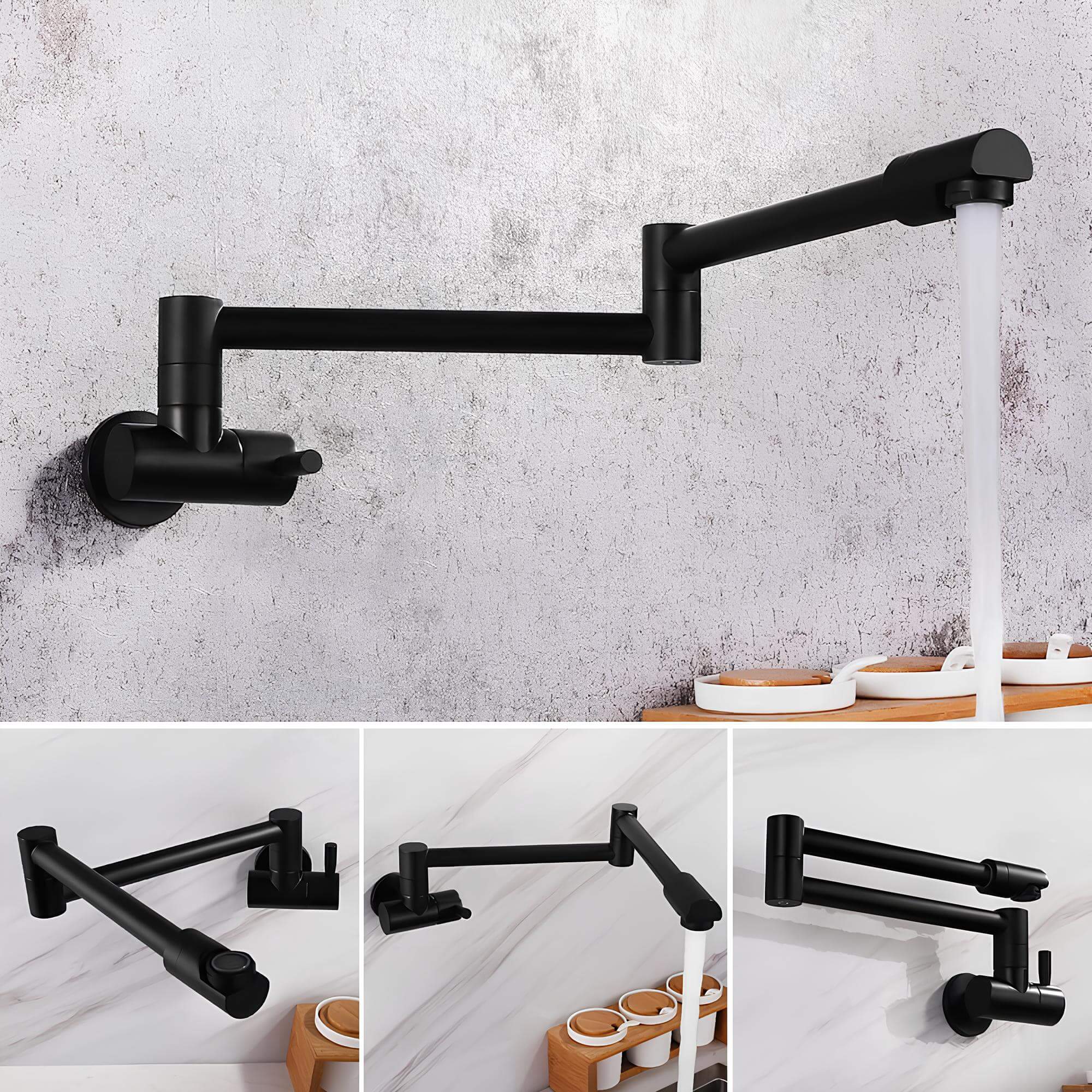 Robinet mural rabattable eau froide - bec rotatif L'art du robinet