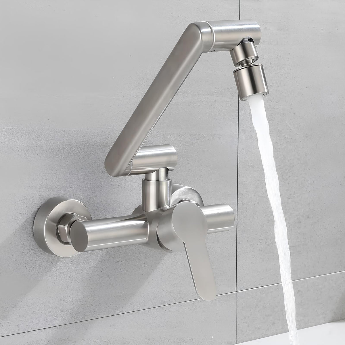 Robinet mural rabattable inox 360° L'art du robinet