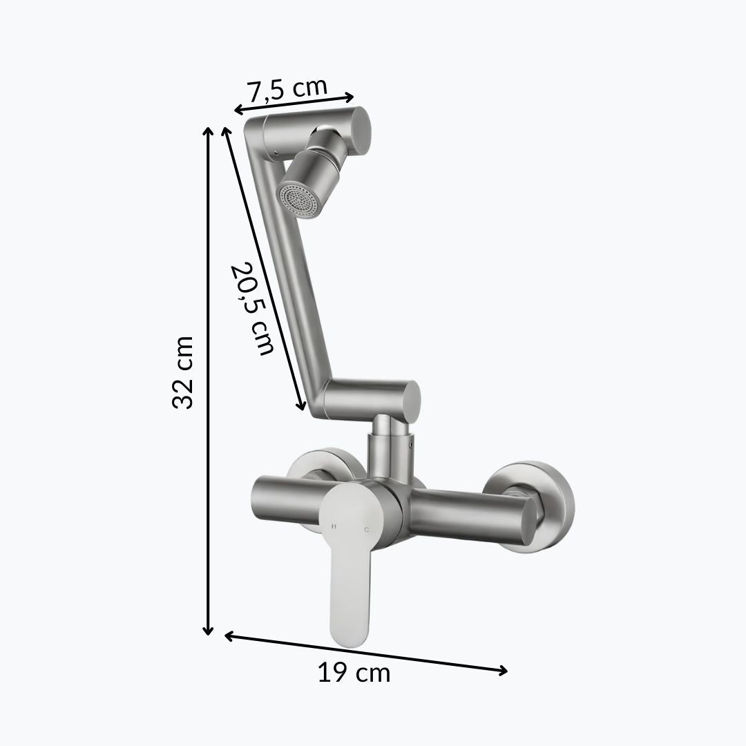Robinet mural rabattable inox 360° L'art du robinet Image