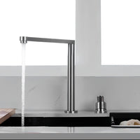 Robinet cuisine rétractable inox gris brossé