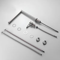 Robinet cuisine rétractable inox gris brossé