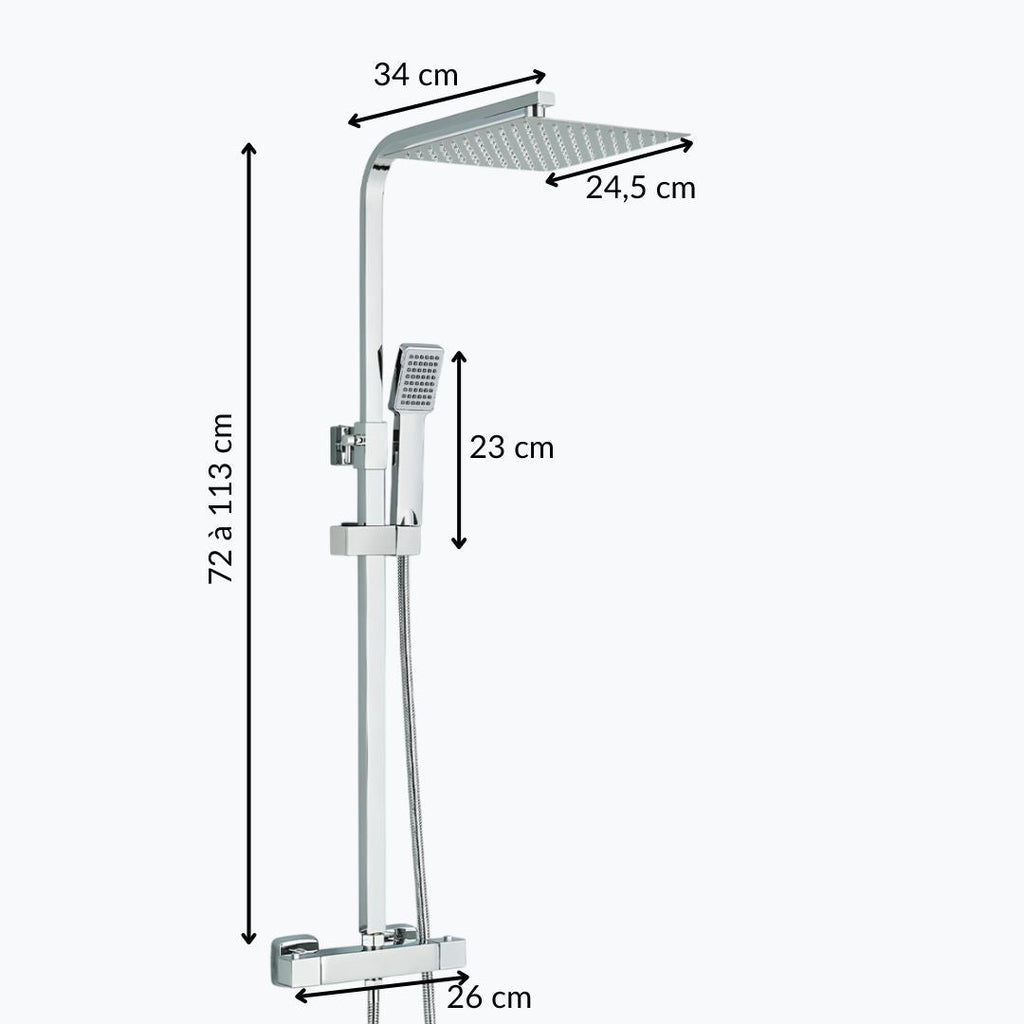 Robinet thermostatique de douche murale chromé L'art du robinet
