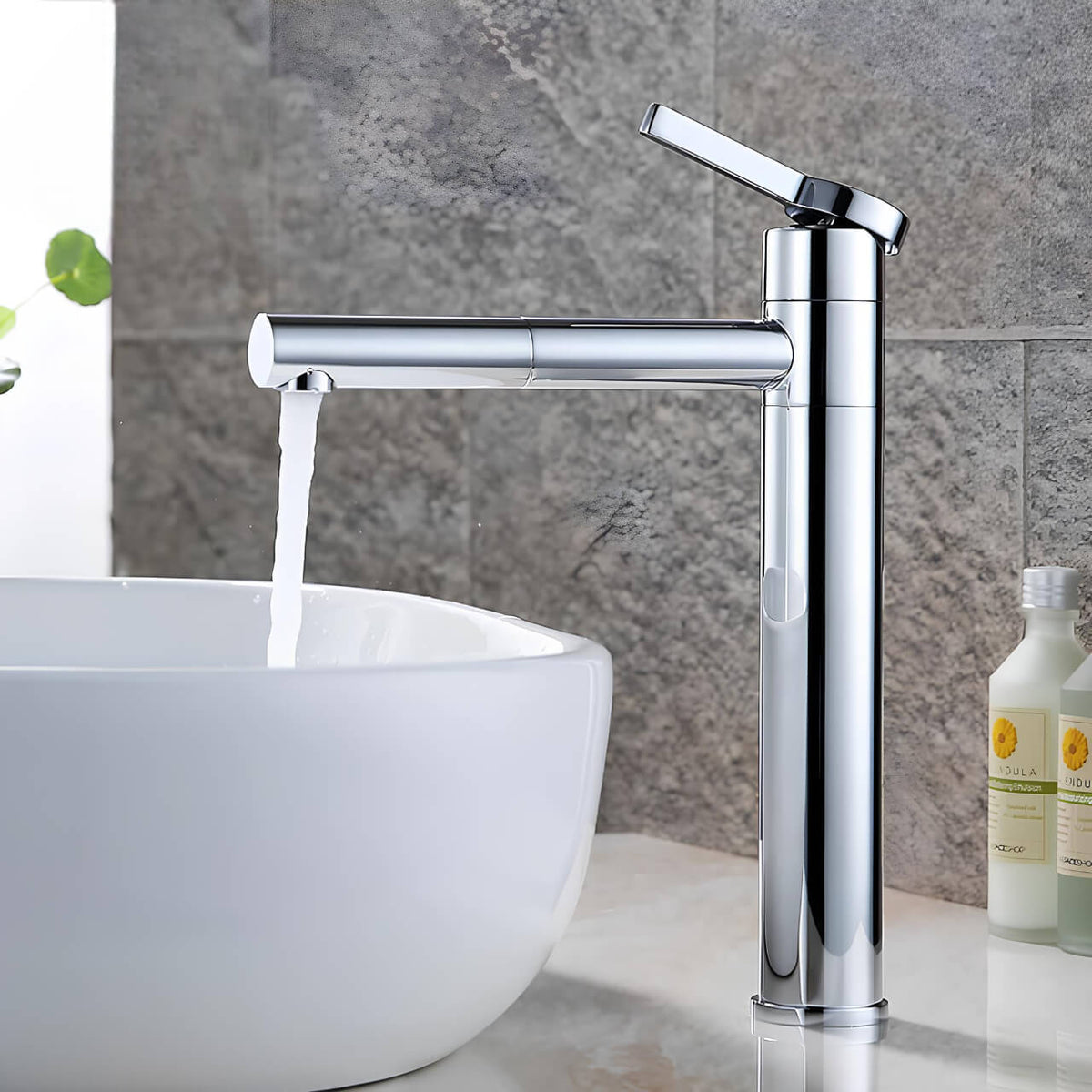 Robinet vasque blanc bec pivotant monocommande L'art du robinet