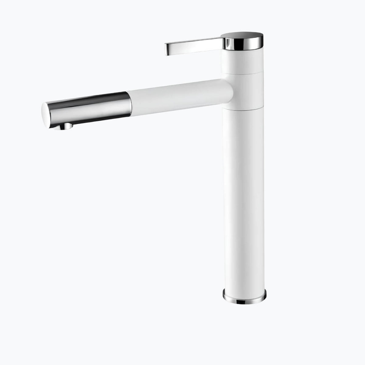 Robinet vasque blanc bec pivotant monocommande L'art du robinet
