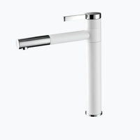 Robinet vasque blanc bec pivotant monocommande L'art du robinet