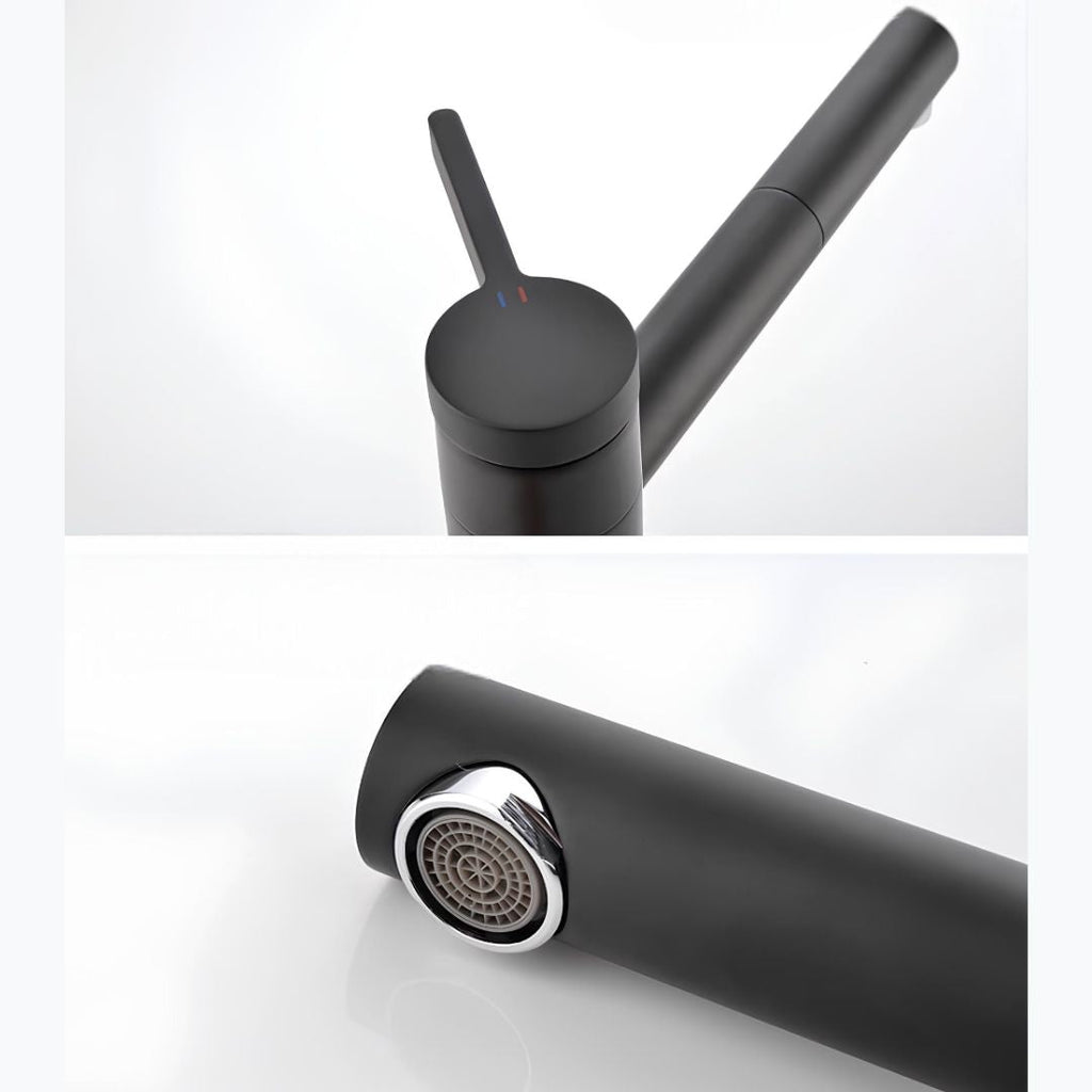 Robinet vasque blanc bec pivotant monocommande L'art du robinet
