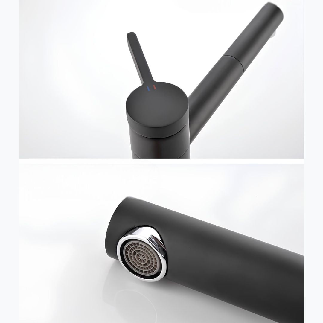 Robinet vasque blanc bec pivotant monocommande L'art du robinet