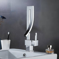 Robinet vasque carré design monocommande laiton poli L'art du robinet