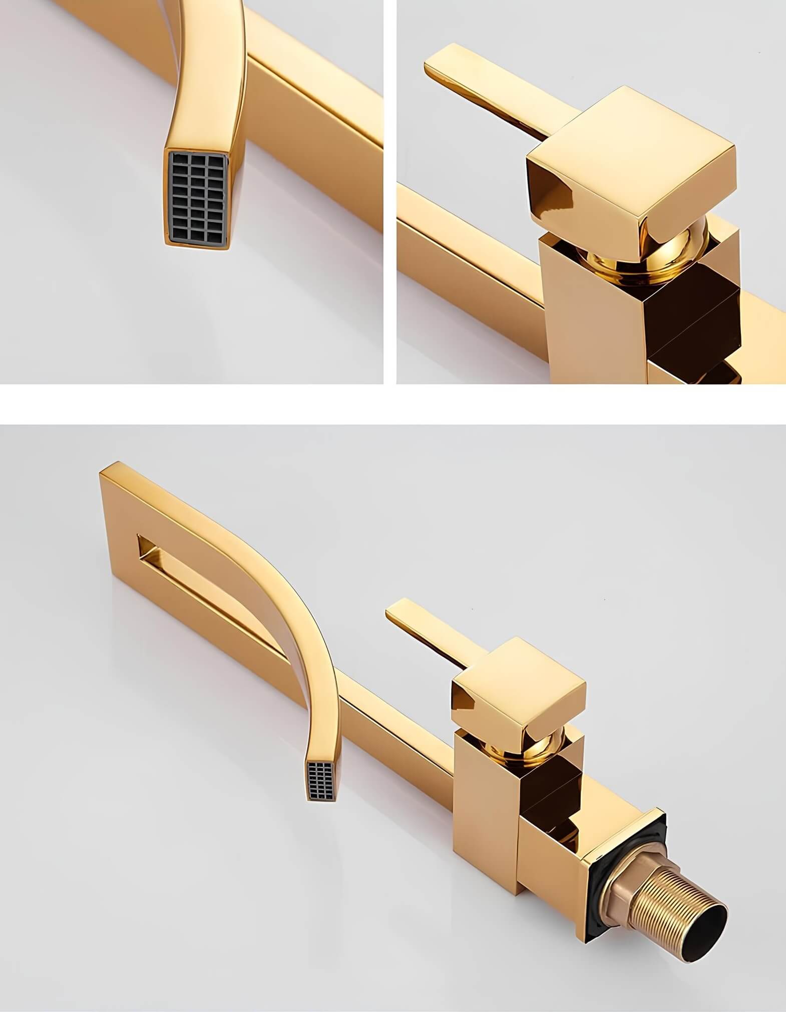 Robinet vasque carré design monocommande laiton poli L'art du robinet