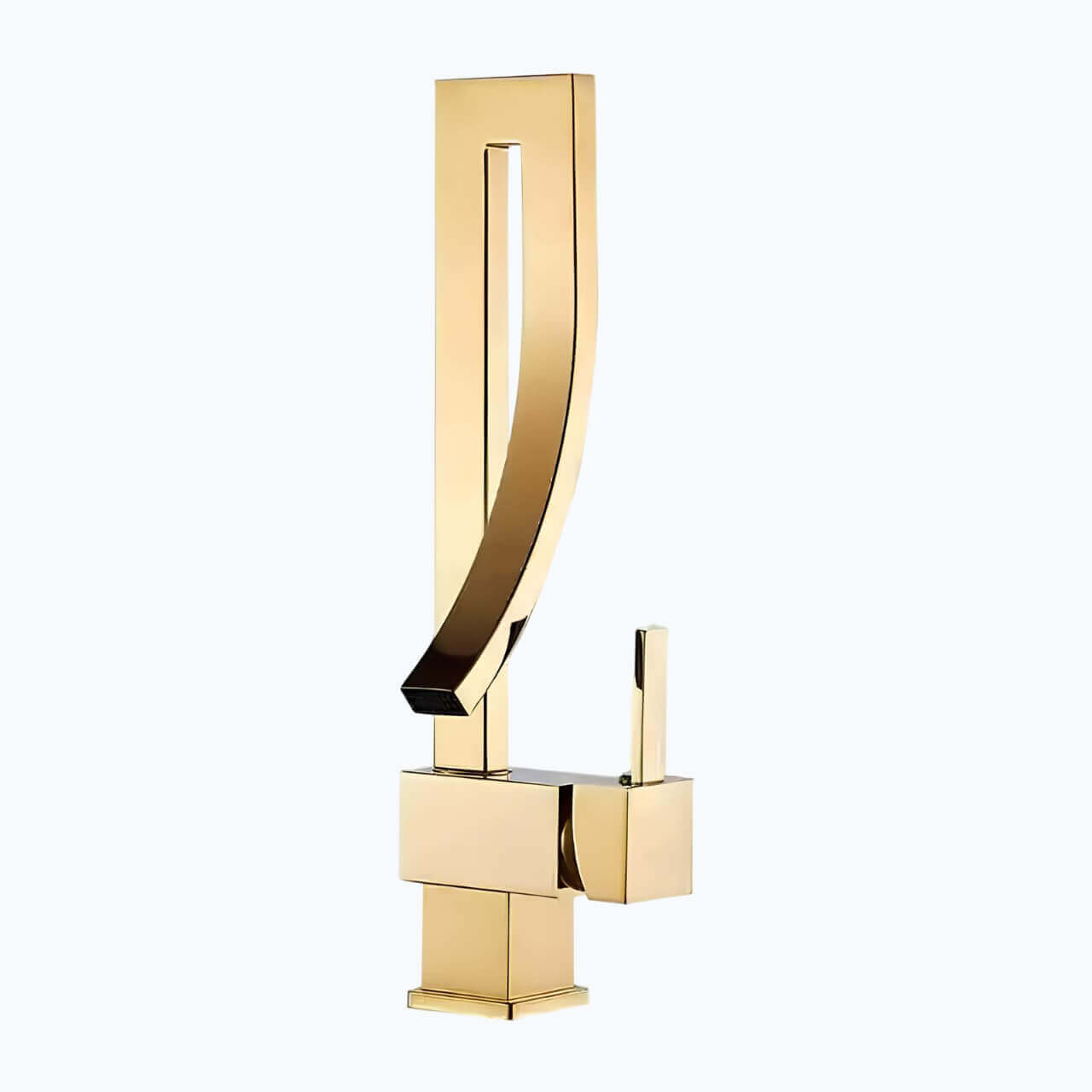 Robinet vasque carré design monocommande laiton poli L'art du robinet